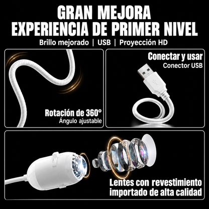 Luz de Proyección USB con Efecto Galaxia.